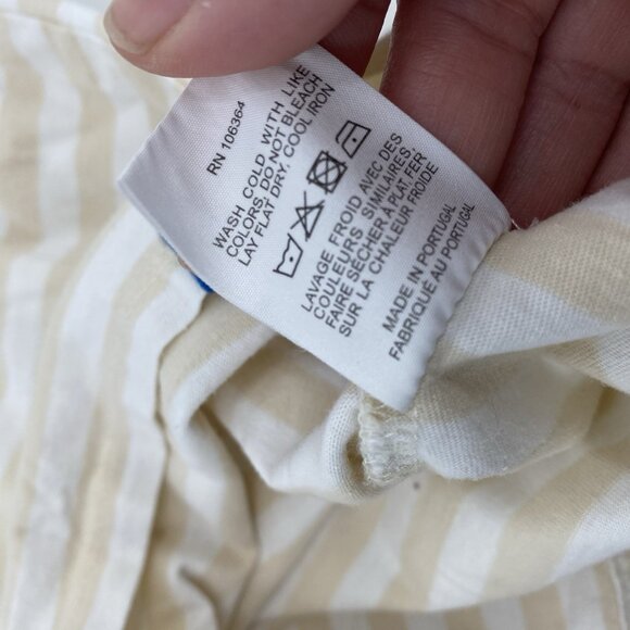 KULE Women's Size Small Cream White Striped Long Sleeve Shirt Cotton - Picture 12 of 12